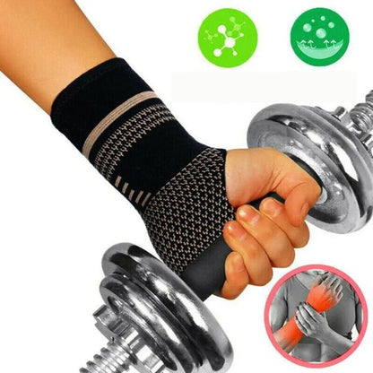 Muñequera de cobre para gimnasio, muñequera deportiva profesional, guantes de compresión de seguridad, Protector de muñeca, manga para artritis, brazalete de Palma