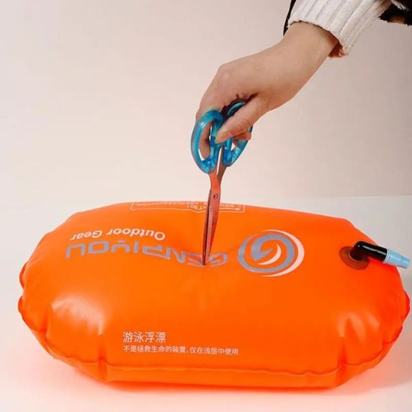 Boya de natación de seguridad al aire libre, bolsa de flotador de natación multifunción con cinturón de cintura, bolsa de almacenamiento de cinturón salvavidas de PVC impermeable para deportes acuáticos